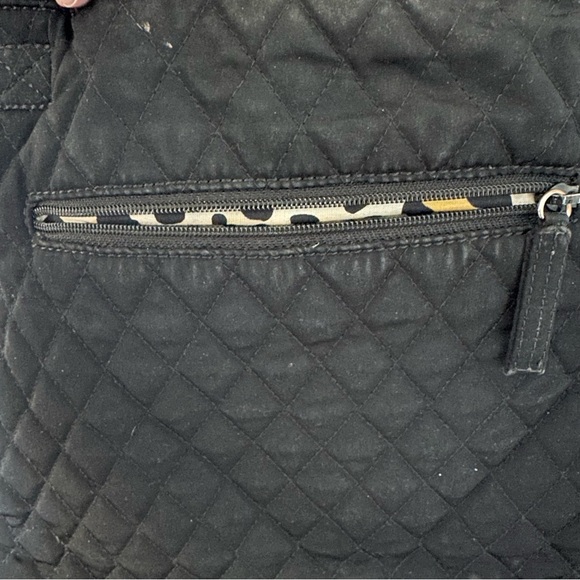 Vera Bradley Women’s Black Crossbody with Pocket and Cheetah Print Lining GUC - Picture 11 of 12